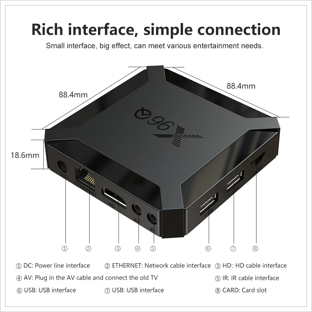 X96Q Android 10.0 Allwinner H313 Quad Core ARM Cortex A53 TV Set Box Support 4K 3D